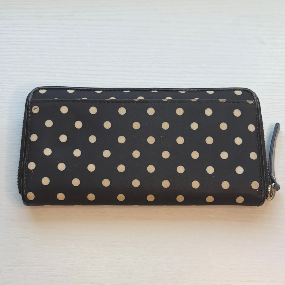 Kate Spade Black and Cream Polka Dot Wallet